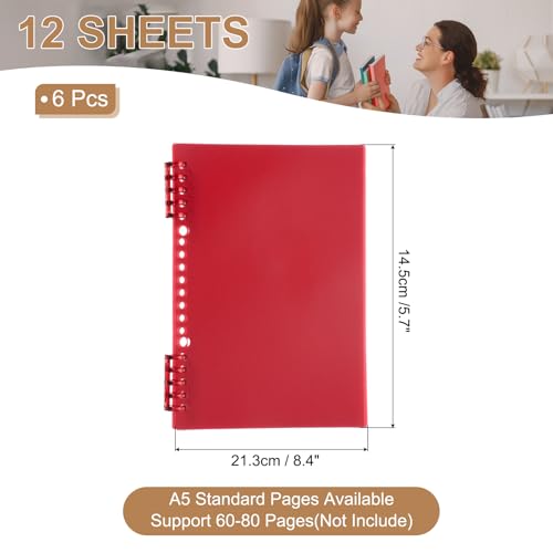 PATIKIL Pacote com 12 capas de encadernação, A5 (8,4 x 5,7 polegadas) 22 Mil capas de caderno de plá