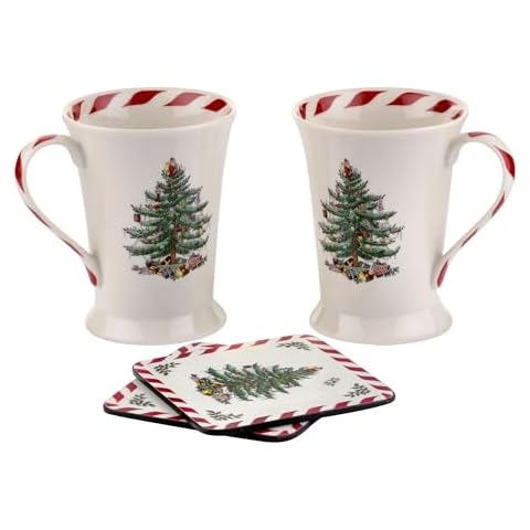 Spode Christmas Tree Peppermint Mug and Coaster Cover
