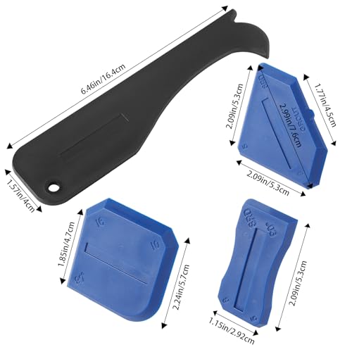 XIYAOXI 4 Pieces Silicone Caulking Tools Compatible with Sealant Grout Finishing Sealing Blue Caulk Tool Kit Caulking Finishing Tools - Thumbnail 2