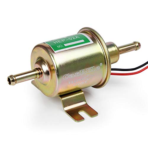 CarBole Bomba de combustível elétrica de 12 V, bomba de transferência de combustível 2,5 - 4 PSI, bombas de combustível HEP-02A para todos os automóveis, camiões, entrada e saída de 5/16 polegadas