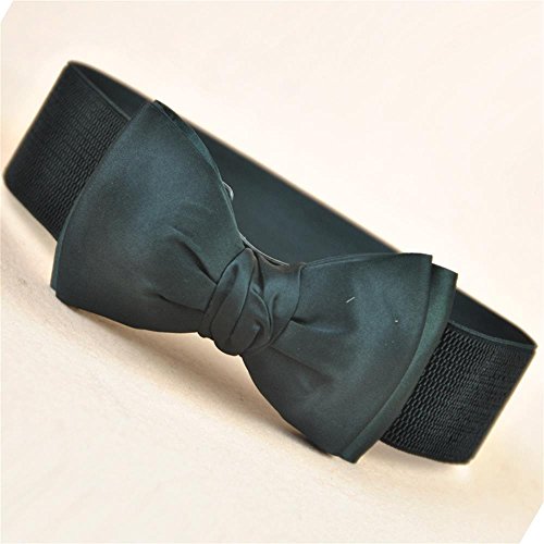 Elastic Stretch Corset Waist Belts Wide Bow-Knot Dress for Womens/Girls (Black)3