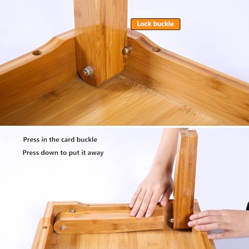 Mesa de comedor japonesa de bambú plegable baja para suelo 8