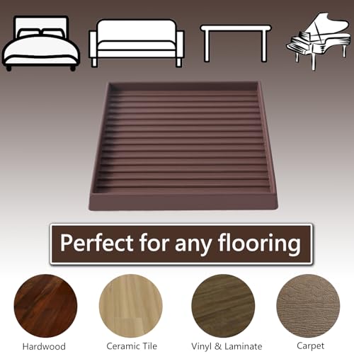 5x5 Non Slip Rubber Furniture Caster Cups for Hardwood Floors, Anti-Slip Square Furniture Coasters Pads Stopper Gripper Floor Protectors for Bed Couch Table by Jayen - Image 2