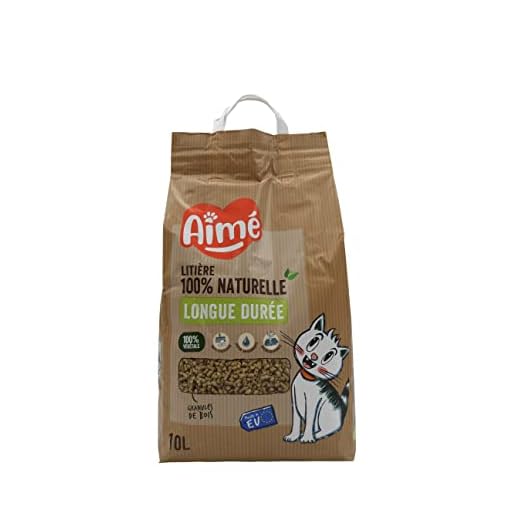 Aime Litière pour Chat Prop'Nature 10L Ultra Absorbante 100% Naturelle/Biodégradable