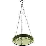 Tubayia Vogelbad zum Aufhängen, Vogelfutterspender, Wassernapf, stabil, wetterfest, Futternapf mit Haken für Terrasse, Baum, Außenbereich, Tauben (GrÜn, Durchmesser 25cm)