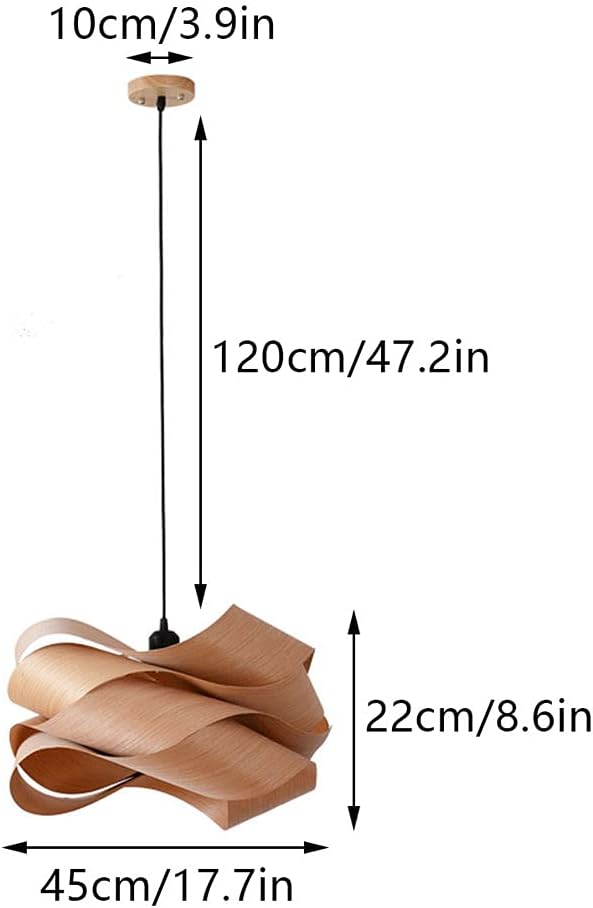 GUOGUOSM Chinese Stijl Creatieve Log Hanglamp Zuidoost-Azië Golf Houtsnippers Fineer Hanglamp Moderne Minimalistische Decoratieve Lampen Geschikt Voor Woonkamer, Slaapkamer, Restaurant, Herberg Gangpad photo 3