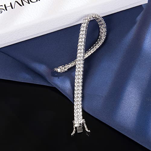 SHKA 2 Rows Tennis Bracelet 18K Women’s Bracelet CZ Bracelets with Sparking Cubic Zirconia4