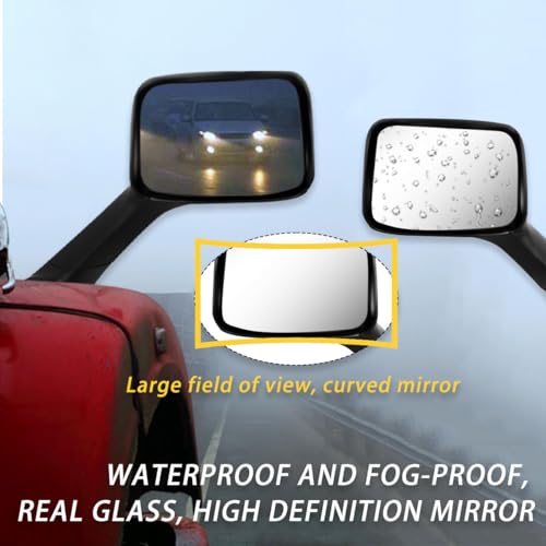 Black Hood Mirror Assembly Replacement for International MV 2022 2023 2024, Basic Manual Mirror, left Side by Seassauto - Image 3