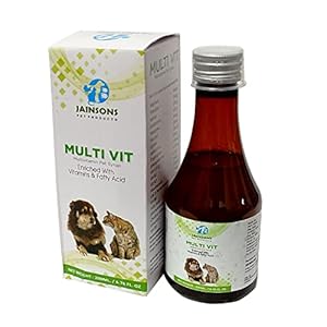 Jainsons Pet Products Multi VIT Multivitamin Pet Syrup Enriched with Vitamins & Fatty Acid Supplement for Cats & Dogs (Multi VIT)
