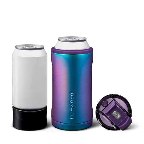 Image of BruMate Hopsulator Trio 3-in-1 Insulated Can Cooler for 12oz / 16oz Cans + 100% Leak Proof Tumbler with Lid | Insulated for Beer, Soda, and Energy Drinks