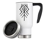 Bind Rune of Ancestral Protection vakuumisolierter Thermo-Kaffeebecher, 480 ml, Weiß
