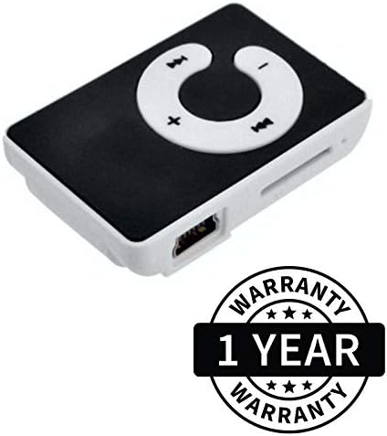 Suroskie Compact Digital Mp3 Audio Music Player with Micro Sd Tf Card Support and Collar Clip Design with Built-in Rechargeable Battery