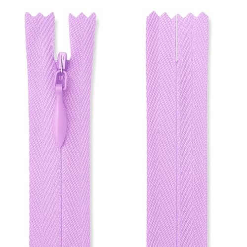 Fermeture éclair invisible Lilas 41 cm - Fermeture éclair dissimulée en nylon pour confection de robes, jupes, coussins, mariée et accessoires Giddy Square