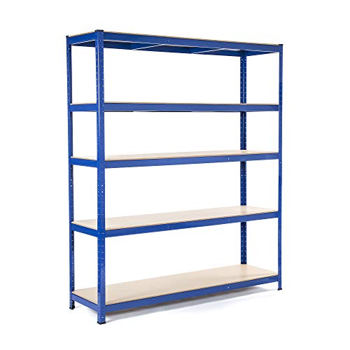 1800mm H x 1500mm W x 600mm D Heavy Duty Steel Shelving Garage Racking Unit 200KG UDL Per Shelf 5 Levels FREE NEXT DAY DELIVERY