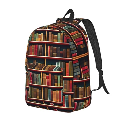 Sac à dos voyage imprimé bibliothèque pour trajets quotidiens - 2