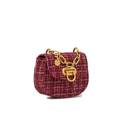 Image of Miraggio Fate Micro Crossbody Bag For Women | Tweed Texture Mini Sling Bags With Detachable Chain | Gift Items For Women
