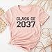 Personalized Handmade Class of 2037 Shirt, Grow With Me, Growing Up Shirt, Graduation Gift, 2037 Shirt, First Day of School, Class of 2037, Class Of 2037 Tee