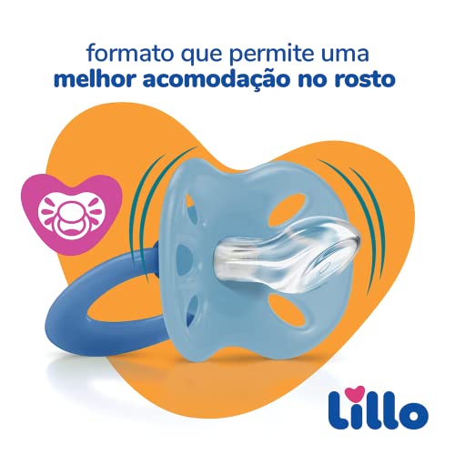 Lillo Kit De Chupeta Anatômica Extra Air Dia E Noite 6+ Meses -Azul