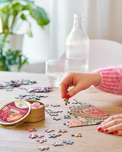 Cavendish & Harvey Raspberry & Peach Drops gefüllt 175g Dose | Fruchtige Himbeere, Süßer Pfirsich | Gefüllte Fruchtbonbons | Vegan, Halal, Koscher | 1 x 175g