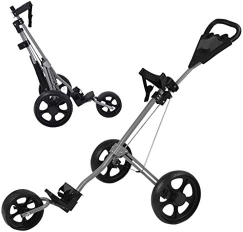Tengma Golf Push Cart, Foldable 360° Swivel 3 Wheels Push Pull Cart, Golf Trolley with Scoreboard Bag, Golf Push Cart for Golf Bag, Lightweight Golf Accessories for Men Women