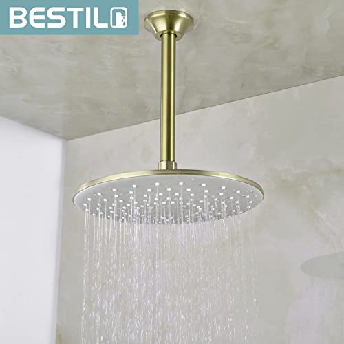 Bestill 8 Inch Ceiling Mount Shower Arm And Flange, Brushed Gold #TOP2