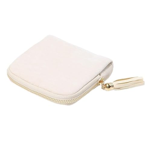 Image of Elegant Tassel Jewelry Pouch - Velvet Drawstring Bag with Large Capacity, Protective Storage for Bracelets, Earrings & Rings, Boho Chic Gift Set (light gray)