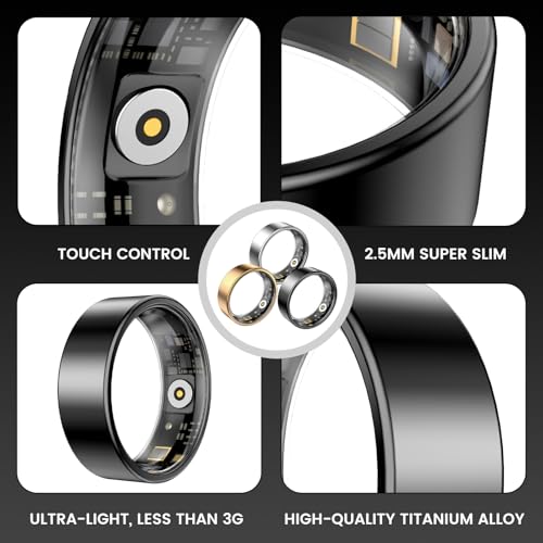 Smart Ring Health Tracker, Fitness Tracker, Activity Trackers for Man&Women -Sleep&Exercise Monitor,Waterproof Sleep Tracking Wearable (Silver, 8) by Aichiken - Image 4