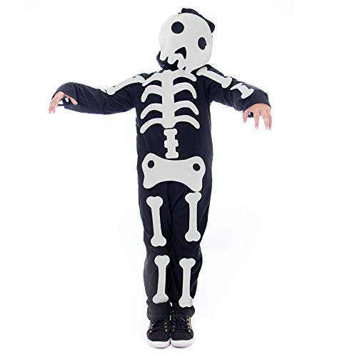 Boo! Inc. Make Your Own Skeleton Halloween Costume | Moveable Bones (7-9) Black