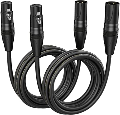 BOYOUYS XLR Cables 15FT 2 Pack XLR Microphone Cable Male to Female Cable 3 Pin Premium Balanced XLR Male to Female Patch Cords for Mic Mixer,Podcast, Studio