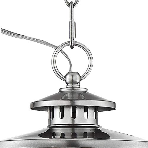 Franklin Iron Works Callaway Modern Industrial Outdoor Hanging Lighting Chrome 13 1/2" Seedy Glass Lantern For Exterior House Porch Patio Outside Deck Garage Front Door Garden Home Roof Gazebo #TOP2