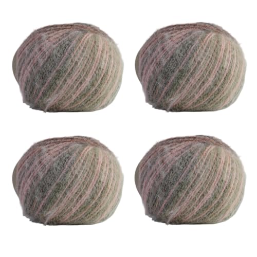 SHIKE Snowball Long Gradient 38% Wool Blend Yarn-4x100g Balls Soft