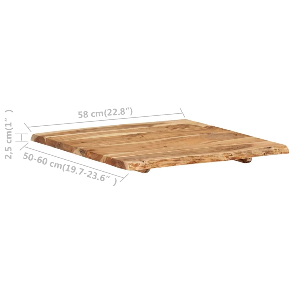 vidaXL Massive Akazienholz Tischfläche 60 x 60 x 2,5 cm