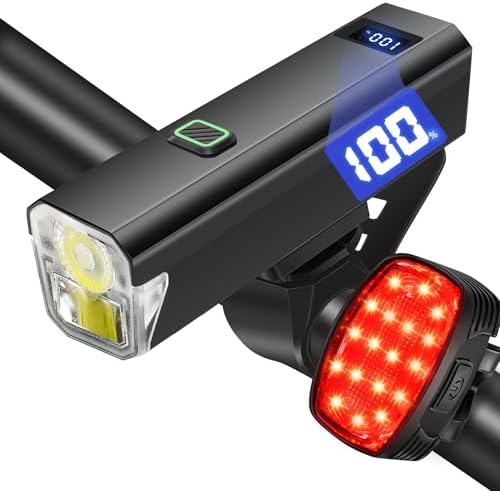 DARKBEAM 6000LM Bike Headlight USB-C Rechargeable, High Lumen Super Bright Bike Light Set for Night Riding, 12+5 Modes Waterproof Bicycle Lights for Road, Mountain, Cycling