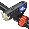 DARKBEAM 6000LM Bike Headlight USB- C Rechargeable, High Lumen Super Bright Bike Light Set for Night Riding, 12+5 Modes Waterproof Bicycle Lights for Road, Mountain, Cycling