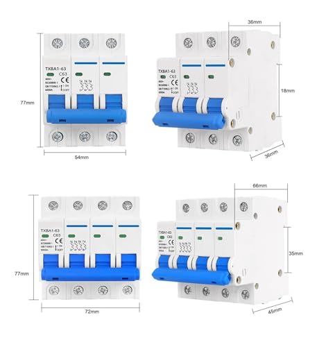 Disjoncteur miniature AC 4P 32A pour protection tableau électrique