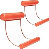 Generic Aufblasbare Wasserhängematte Schwimmbett 4 in1 Luftmatratzen für Pool Loungesessel Pool Lounge luftmatratze aufblasbare hängematte Schwimmbad Strand (Orange+Orange)