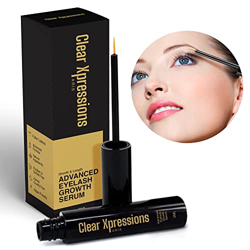 Clear Xpressions Paris Natural Eyelash Enhancer And Growth Serum - With Castor Oil, Biotin And Peptide For Thicker, Fuller And Longer Lashes & Brows - Irritation Free - Cruelty Free - 3 Ml #TOP7