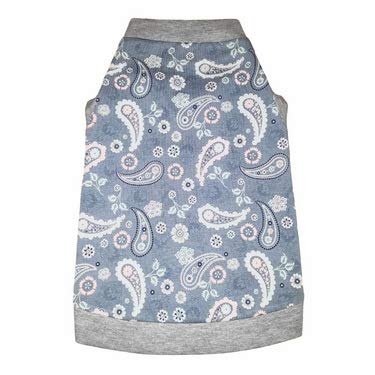 Tee-shirt pour chat motif cachemire bleu vêtement sphynx S