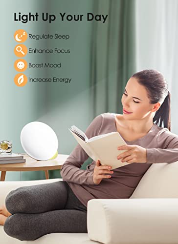 Mediacous Light Therapy Lamp, Uv-Free 10000Lux Therapy Light, Sunlight Lamp With 4 Brightness Levels & Color Temperature & Timer, Daylight Lamp With Memory Function, Touch Control & Compact Size #TOP4