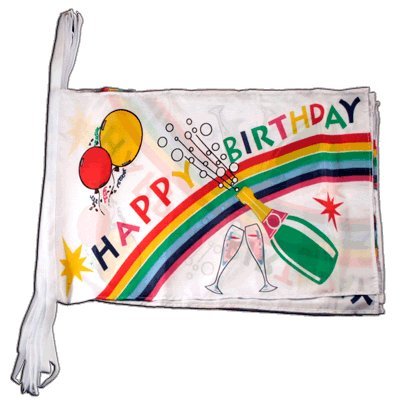 Guirlande Happy Birthday Digni Géant 8,9 m finie la déco invisible