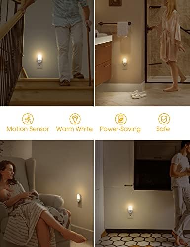 Motion Sensor Night Light Plug in, 2 Pack LOHAS Motion Activated Night Light Warm White 3000K, Plug Into Wall Motion Sensor Night Light for Kids, Bathroom Light, Adjustable Brightness, Bedroom Light 7 41oJ69tIJFL. AC