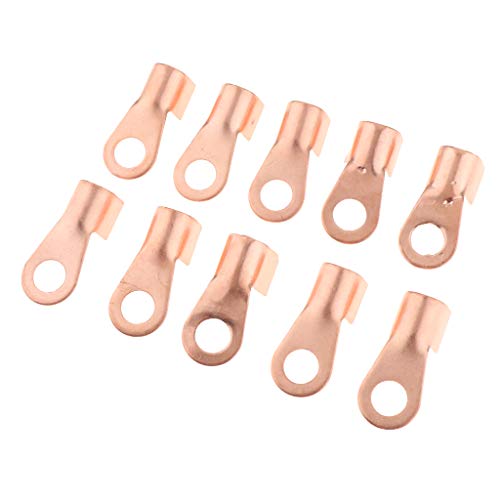 Terminal de anel de cobre com extremidade aberta FLAMEER - orifício de 10,2 mm - cabo de ajuste de 4