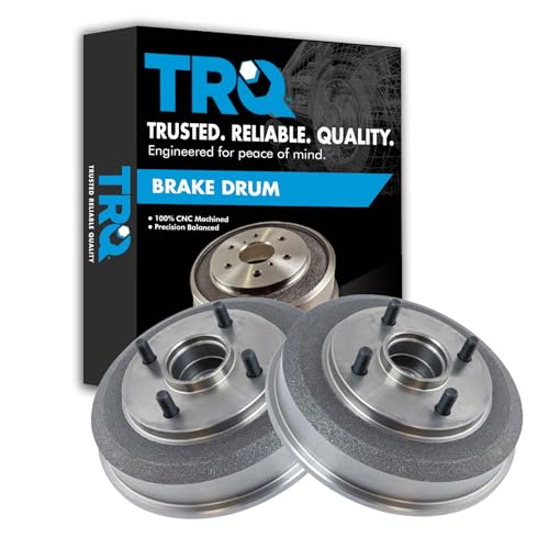 TRQ Rear Brake Drum Set Driver & Passenger Side Compatible with 2000-2008 Ford Focus