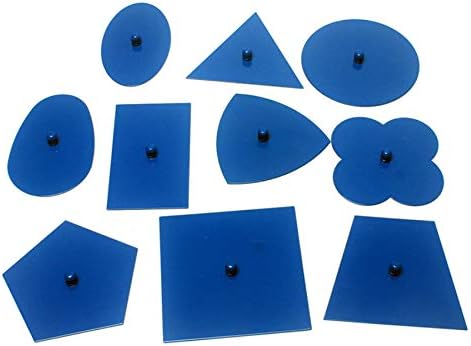 Montessori Professional Quality Metal Insets Set/10 Baby Early Childhood Education Preschool Geometrical Shapes Learning Toys Blue image 6