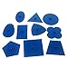 Gudong Montessori Professional Quality Metal Insets Set/10 Baby Early Childhood Education Preschool Geometrical Shapes Learning Toys Blue