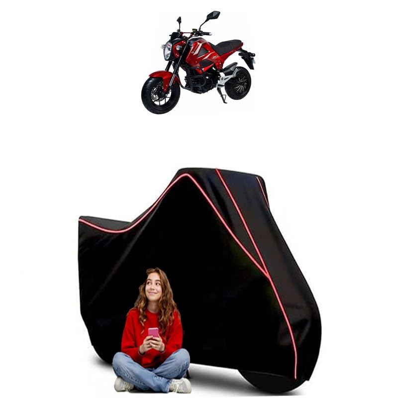 Image of Monster Bike Scooty Bike Cover Water Resistant Outdoor Use Universal Fit Scooters Motorcycles Heavy Duty UV Protection Dust Rain Scratch Resistant Elastic Bottom Black Blue Piping