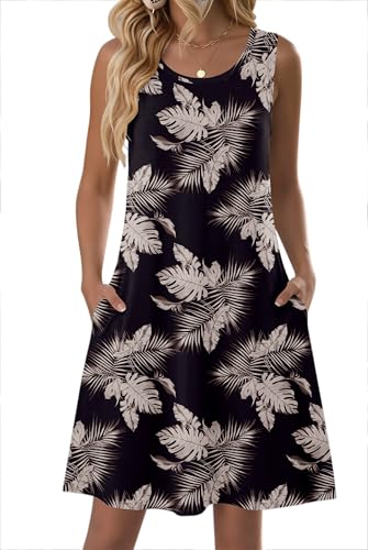 Image of Zeagoo Womens Summer Dress 2026 Sleeveless Casual A-Line Tshirt Sundresses