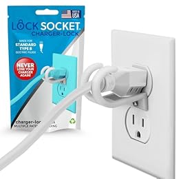 Lock Socket 3 Prong Outlet Lock (White) | Anti Theft Lock to Secure Three Pronged Plugs to the Outlet | an Innovative Way to Prevent Cords Unplugging|Child-Safe, with Security Screw |Made in USA