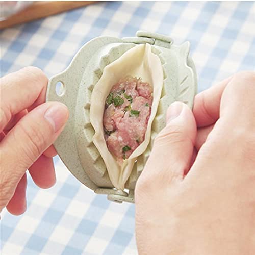 2 In 1 Diy Dumplings Maker Tools Set,Wheat Straw Jiaozi Pierogi Mold Dumpling Mold Clips Steamed Stuffed Plastic Mold And Filling Spoon Cooking Tools Set For Cooking Delicious Jiaozi #TOP5