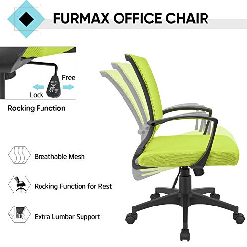 Furmax Office Chair Mid Back Swivel Lumbar Support Desk Chair, Computer Ergonomic Mesh Chair With Armrest (Cyan) #TOP5